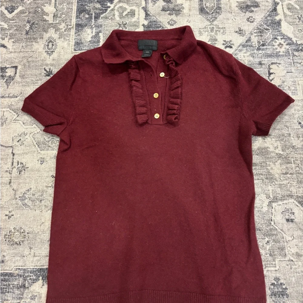 J. Crew Cashmere Ruffle Sweater - Picture 2 of 3